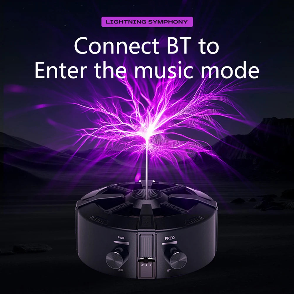 Music Tesla Coil Bluetooth Music Box Arc Generator Artificial Lightning Touchable Audio Input Bluetooth Science Experiment EU/US