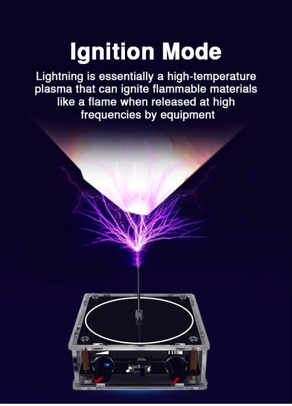 Music Tesla Coil Bluetooth/AUX Dual Mode Music Box Artificial Lightning Touchable Audio Input Bluetooth Science Experiments