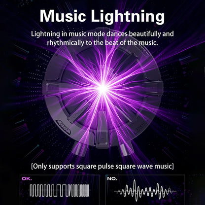 Music Tesla Coil Bluetooth Music Box Arc Generator Artificial Lightning Touchable Audio Input Bluetooth Science Experiment EU/US