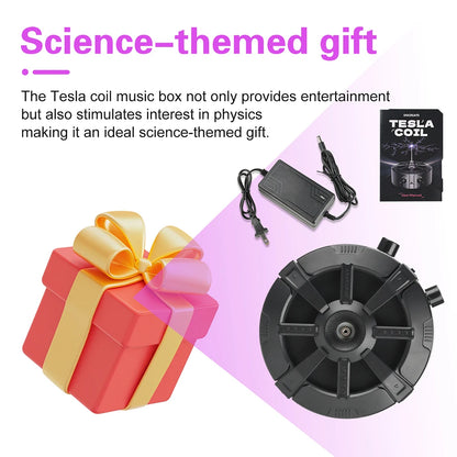 Music Tesla Coil Bluetooth Music Box Arc Generator Artificial Lightning Touchable Audio Input Bluetooth Science Experiment EU/US
