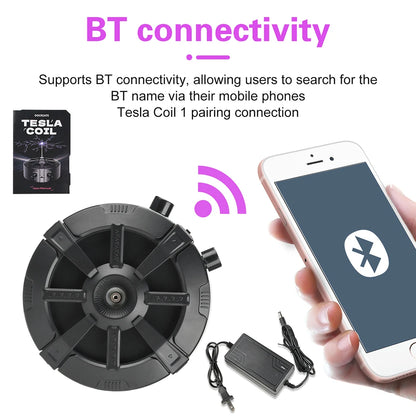 Music Tesla Coil Bluetooth Music Box Arc Generator Artificial Lightning Touchable Audio Input Bluetooth Science Experiment EU/US