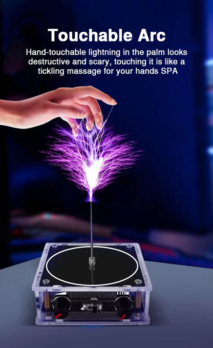 Music Tesla Coil Bluetooth/AUX Dual Mode Music Box Artificial Lightning Touchable Audio Input Bluetooth Science Experiments