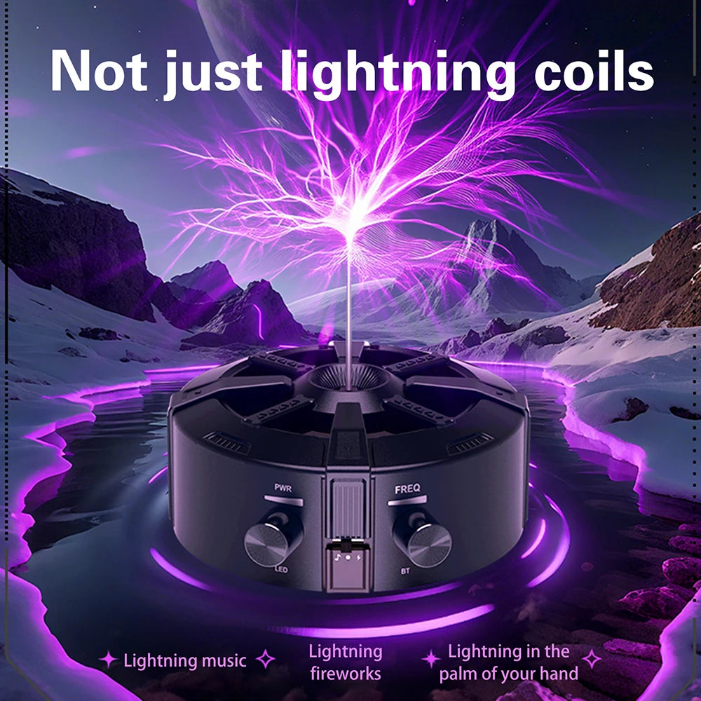 Music Tesla Coil Bluetooth Music Box Arc Generator Artificial Lightning Touchable Audio Input Bluetooth Science Experiment EU/US