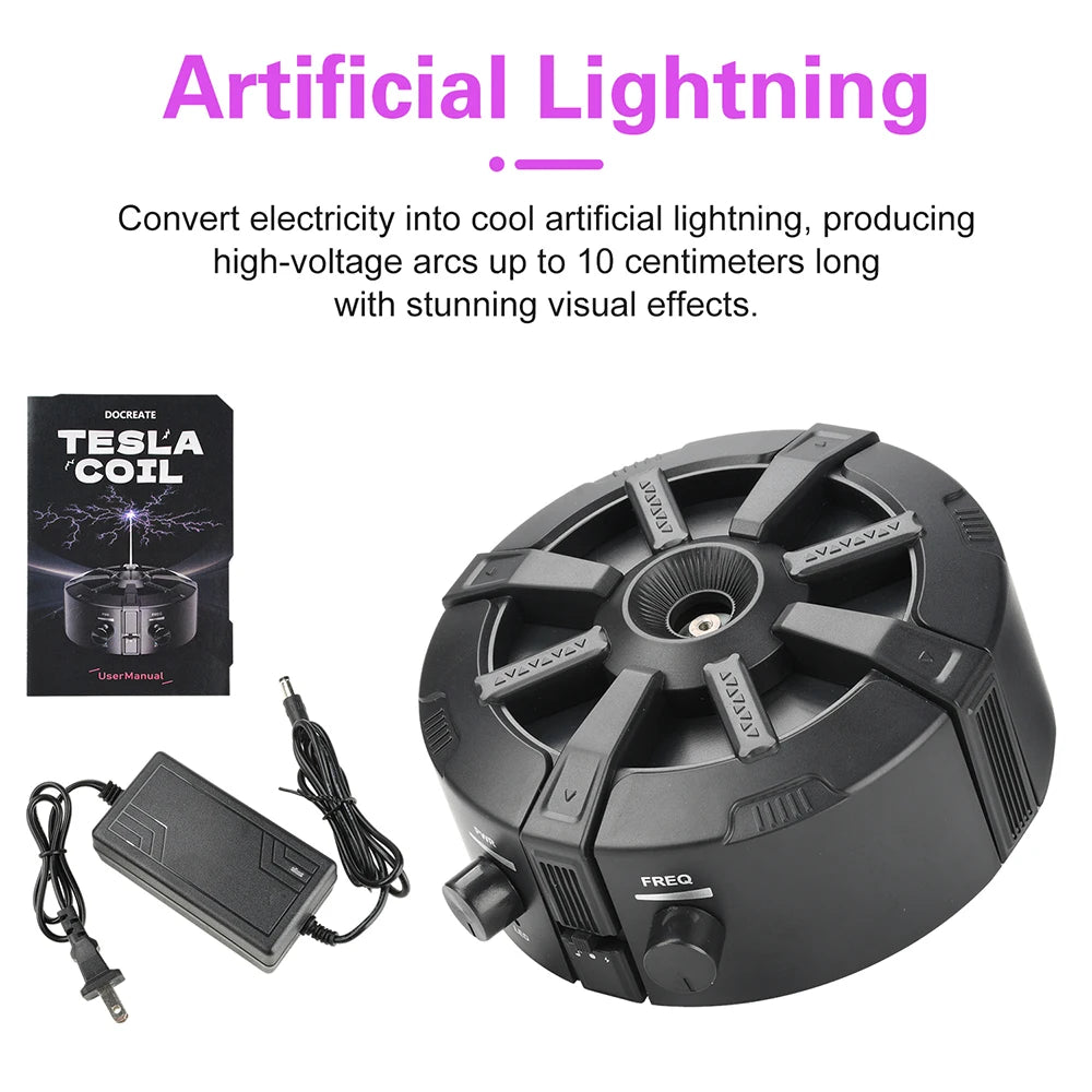 Music Tesla Coil Bluetooth Music Box Arc Generator Artificial Lightning Touchable Audio Input Bluetooth Science Experiment EU/US