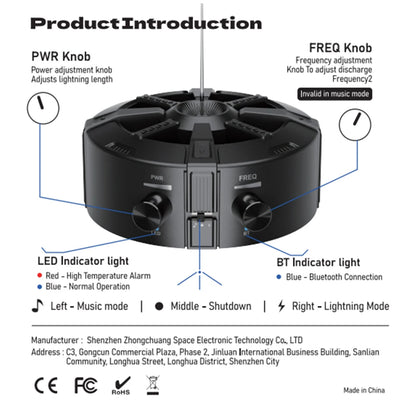 Music Tesla Coil Bluetooth Music Box Arc Generator Artificial Lightning Touchable Audio Input Bluetooth Science Experiment EU/US