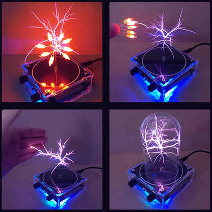 Music Tesla Coil Bluetooth/AUX Dual Mode Music Box Artificial Lightning Touchable Audio Input Bluetooth Science Experiments