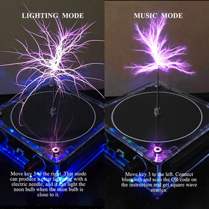Music Tesla Coil Bluetooth/AUX Dual Mode Music Box Artificial Lightning Touchable Audio Input Bluetooth Science Experiments